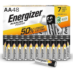 Energizer AA sārmu baterijas, 48 gab.
