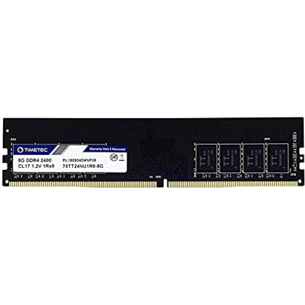 Timetec 4 ГБ DDR4 2400 МГц PC4-19200 Nicht-ECC ungepuffert 1,2 В CL17 1Rx8 Single Rank 288 Pin UDIMM Desktop-PC Computerspeicher RAM-Modul-Upgrade (4 ГБ)