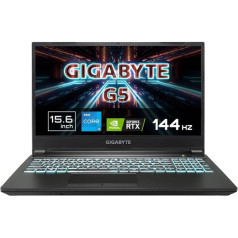 Gigabyte G5 spēļu klēpjdators, Intel Core i5 11400H, GeForce RTX3050, 15,6 collu 144 Hz displejs, bezmaksas DOS (Gigabyte G5 GD-51DE123SD), melns