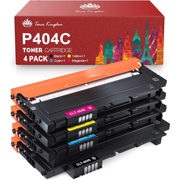 Toner Kingdom CLT-P404C CLT-404S Tonera kasetnes saderīgas ar Samsung P404C 404S Toneris priekš Samsung C480W Xpress C480 C480 C480FW C48X C430 C430W C480FN C432W C433W C482W C483W (BK/C/M/) YY)