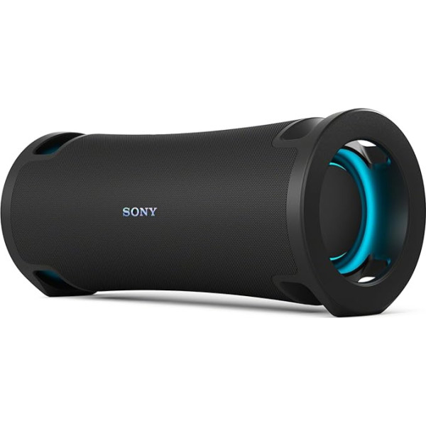 Sony ULT Field 7 bezvadu pārnēsājamais Bluetooth skaļrunis ar ULT Power Sound, dziļi basi, X sabalansēts skaļrunis, 30 h akumulators, IP67, ūdensizturīgs, LED, mikrofons, ģitāras ieeja - melns