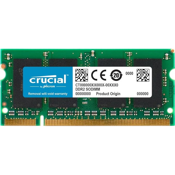 Crucial CT25664AC667 2 GB Speicher (DDR2, 667MHz, PC2-5300, SODIMM, 200-Pin)