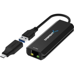 Sabrent USB Ethernet Adapter Super Speed 2.5 Gbps, USB-C to RJ45 Internet Adapter, USB LAN Adapter, Network Adapter, Backward Compatible with [10/100/1000/2500/2500/Mbps] USB C Adapter Included