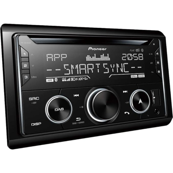 Pioneer FH-S820DABAN - ietver DAB antenu, 2DIN autoradio, CD uztvērēju ar FM un DAB+, Bluetooth, MP3, USB un AUX ieeju, RGB apgaismojumu, brīvroku sistēmu, 13 joslu ekvalaizeru