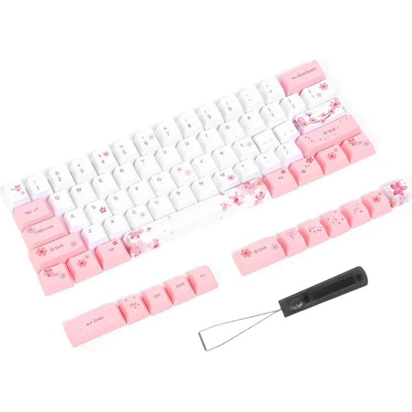 Dpofirs PBT Keycaps Set (Keycaps Only), 73 Pieces PBT Pudding Keycaps Set Sublimation Keycaps for Mechanical Keyboard, PBT Mechanical Keyboard Keycaps Accessories, PC Parts with Cute Pattern (#1)