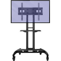 Invision GT1200 ScreenStation TV statīvs ar riteņiem, universāls pārvietojams ratiņš, grozāms statīvs ar regulējamu augstumu un īpaši stabilu stiprinājumu 32 - 65 collu VESA 600 x 400 (platums x augstums)