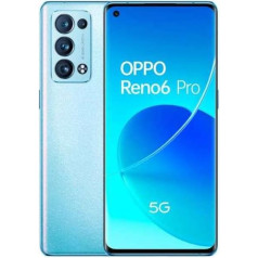 OPPO Reno6 Pro 5G 256 GB mobilais tālrunis, gaiši zils, arktiski zils, Android 11, Dual SIM