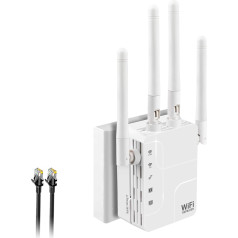 WLAN atkārtotājs AC1200 WLAN pastiprinātājs, divjoslu 5 GHz un 2,4 GHz bezvadu signāla pagarinātājs ar WPS, piekļuves punkts, 2 LAN pieslēgvietas, 360° pilns pārklājums, LED displejs, saderīgs ar visām WLAN ierīcēm