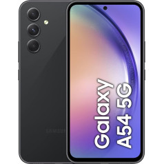 Samsung Galaxy A54 5G, Android viedtālrunis, 6,4 collu dinamiskais AMOLED displejs, 5000 mAh akumulators, 256 GB/8 GB RAM Mobilais tālrunis, lielisks grafīta krāsā