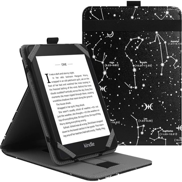 VOVIPO Universal 6 collu Kindle Paperwhite Kobo E-reader Case, Folio Stand Protective Case for Kindle/Kobo/Tolino/Pocketbook/Sony 6 collu eReader, ar vairāku skata leņķu konstelāciju