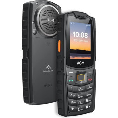 AGM M6 lauko mobilusis telefonas be sutarties, 2,4 colio spalvotas ekranas, didelis šriftas ir didelis mygtukas, 2500 mAh akumuliatorius, 48 MB + 128 MB, atsparus vandeniui (IP68/IP69K), statybvietės mobilusis telefonas, 4G Dual