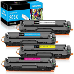 LeciRoba 203X CF540X priekš HP 203X CF540X 203A CF540A priekš HP Color Laserjet Pro M254dw M254dn M254dn M254nw, HP Color Laserjet Pro MFP M281fdw MFP M280nw MFP M281cdw MFP M281fdn (4-Pack)