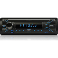 ELGAUS ES-MP895M Universālais 1 DIN autoradio ar 2 USB slotiem, MP3, RDS, ID3, RGB, AUX, SD kartes slots, brīvroku funkcija, tālvadības pults