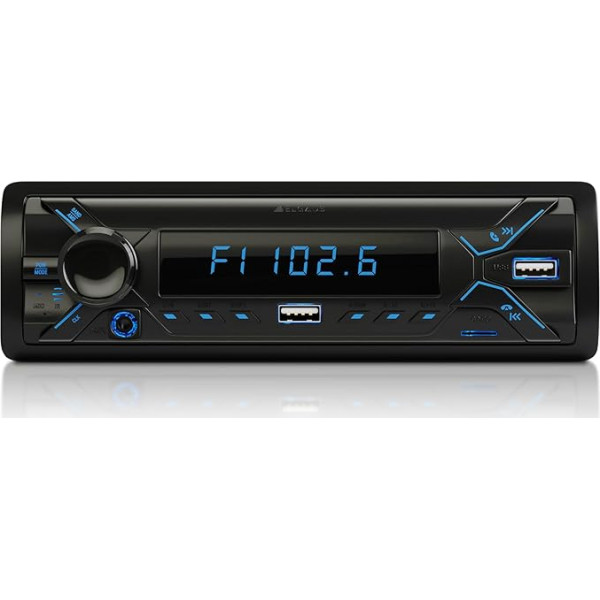 ELGAUS ES-MP895M Universālais 1 DIN autoradio ar 2 USB slotiem, MP3, RDS, ID3, RGB, AUX, SD kartes slots, brīvroku funkcija, tālvadības pults