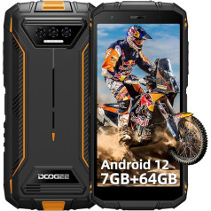 DOOGEE S41 Pro (2023) izturīgs viedtālrunis, Android 12 izturīgs tālrunis, 6300 mAh, Max 7GB RAM, 64GB/1TB Extension ROM, 5,5 collu HD+ displejs, 13MP kamera, 4G Dual SIM IP68 ūdensizturīgs mobilais tālrunis, Face ID,