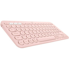 Logitech K380 Bezvadu Bluetooth tastatūra, vairāku ierīču un Easy-Switch funkcija, Windows un Apple saīsnes, PC / Mac / planšetdators / planšetdators / mobilais tālrunis / Apple iOS + TV, spāņu QWERTY izkārtojums - rozā krāsā