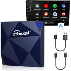 OTTOCAST Android automašīnas bezvadu adapteris OEM rūpnīcas vadu Android automašīnai, Android automašīnas bezvadu adapteris Plug Play, Android tālruņiem Pārveidot vadu Android automašīnu uz bezvadu