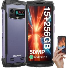 DOOGEE Smini [2023] izturīgs viedtālrunis, 15 GB + 256 GB bez tālrunis (TF 2 TB), 3000 mAh akumulators, Android 13 izturīgs viedtālrunis, 50 MP Handy, 4,5 Zoll QHD+, IP68/IP69K, NFC/Face ID/GPS