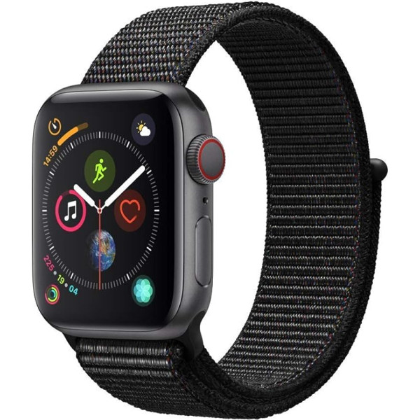 Apple Watch Series 4 (GPS + Cellular) alumīnija rokassprādze, 40 mm, ar sporta ieliktni, melna (vispārējs pasūtījums)