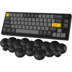 ZIYOU LANG Cloud Cloud Soft Wrist Rest Keyboard Ergonomisks plaukstas locītavas balsts ar mazgājamu atmiņas putu spilventiņu plaukstas locītavai, viegli tīrāms, neslīdošs paliktnis datora sāpju mazināšanai - melns