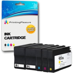 Printing Pleasure 5 XL Druckerpatronen für HP Officejet Pro 8600, 8600+, 8100, 8610, 8620, 8630, 8640, 8660, 251dw, 276dw | Ersatz für HP 950XL, HP 951XL CN045AN, CN046AN, CN047AN, CN048AN