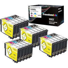 FreedomInk 16XL saderīgas kasetnes priekš Epson 16XL 16 printeru kasetnes priekš Epson Workforce WF2760 WF2630 WF2750 WF2660 WF2650 WF2540 WF2530 WF2010 WF2510 WF2520 (8 melni, 4 zili, 4 magenta, 4