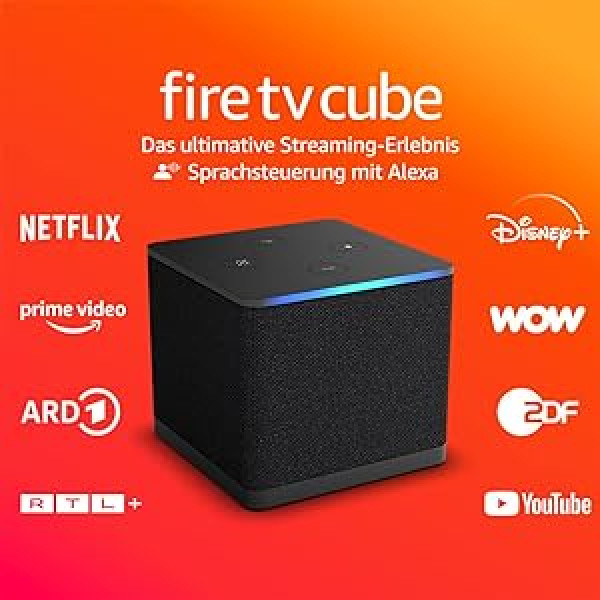 Zertifiziert und generalüberholt Fire TV Cube, straumēšanas multivides atskaņotājs ar Alexa Sprachsteuerung mit, Wi-Fi 6E, 4K Ultra HD