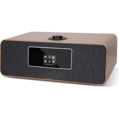 MS3 Stereo WiFi WiFi interneta radio ar Spotify (DAB+ digitālais radio, FM, Bluetooth, USB lādētājs, AUX-IN, radio modinātājs, koka izskats, krāsains displejs, 20 vatu, tālvadības pults, barošanas avots) - valrieksts