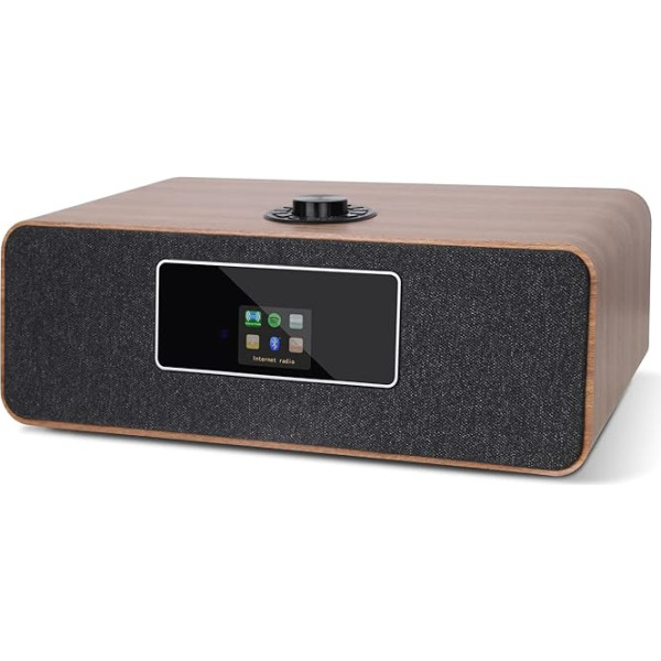 MS3 Stereo WiFi WiFi interneta radio ar Spotify (DAB+ digitālais radio, FM, Bluetooth, USB lādētājs, AUX-IN, radio modinātājs, koka izskats, krāsains displejs, 20 vatu, tālvadības pults, barošanas avots) - valrieksts