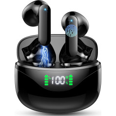 Bluetooth austiņas, In-Ear austiņas, bezvadu Bluetooth 5.3 Hi-Fi Stereo, 2023 bezvadu austiņas ar 4 HD mikrofoniem, 36 stundu LED displejs, IP7 ūdensizturīgas, USB-C ātrās uzlādes austiņas iOS