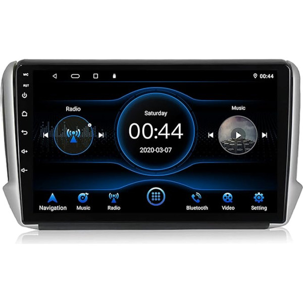 EZoneTronics Android 10.1 auto radio stereo Peugeot 208/2008 2012-2018 10 collu kapacitīvais skārienjūtīgais ekrāns augstas izšķirtspējas GPS navigācija Bluetooth WiFi USB SWC Split Screen Player 2G RAM + 32G ROM