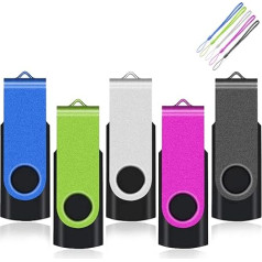 EASTBULL USB Stick 8 GB Pack of 5 Memory Stick 2.0 USB Sticks Data Storage (8 GB, Multi-Colour)