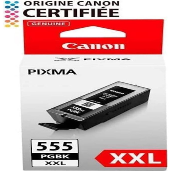 Canon PGI-555 PGBK XXL Druckertinte - Pigment Schwarz hohe Reichweite 37 ml für PIXMA Tintenstrahldrucker ORIGINAL, PGI-555XXL