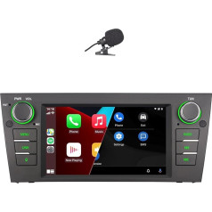 Biubiubiu 7 collu integrēta bezvadu CarPlay bezvadu Android automašīnas 1080P IPS ekrāns Double DIN automašīnas radio BMW 3. sērijas E90 E91 E92 E93 ar spoguļa saiti atpakaļskata kamera SWC FM AM Bluetooth