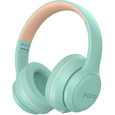 IFECCO Bluetooth austiņas, bezvadu austiņas pāri ausīm ar mikrofonu, salokāmas HiFi stereo bezvadu austiņas ceļošanai, birojam, mobilajam tālrunim, datoram (zaļas)