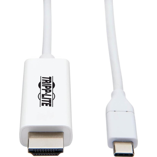 Tripp Lite USB C HDMI kabeļa adapteris (M/Thunderbolt 3 HDMI kabeļa adapteris, 1. paaudzes, pārveidotājs uz HDMI galu, 4K HDMI @ 60Hz, 4: balts, 1,8 m (U444-006-H4K6WE)