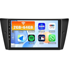 2G+64G CAMECHO Android 12 Autoradio für BMW 3ER E90 E90 E91 E92 E93 (2005-2011) mit Navi Carplay Android Auto, Doppel Din Autoradio mit 9 Zoll Bildschirm Bluetooth RDS/FM MirrorLink+Rückfahrkamera