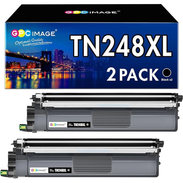 GPC IMAGE TN248XLBK Black, saderīgs ar Brother TN248BK TN-248CMYK, priekš Brother DCP-L3560CDW MFC-L3760CDW DCP-L3520CDWE DCP-L3520CDW MFC-L8390CDW MFC-L3740CDWE MFC-L3740CDW