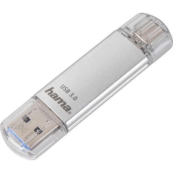 Hama C-Laeta Compact 64GB USB Flash Drive USB 3.1/3.0 Universal 40MB/s Aluminium Memory Stick for Windows/MacBook