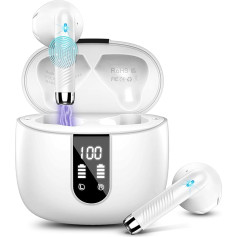 Bluetooth austiņas, In-Ear austiņas, bezvadu Bluetooth 5.3 bezvadu austiņas ar 4 mikrofoniem, 2023 ENC trokšņu slāpēšanas bezvadu austiņas, 48H dziļi basi, IP7 ūdensizturīgas austiņas, LED displejs, USB-C