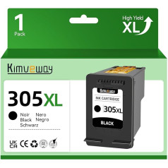 Kimveway 305 XL spausdintuvo kasetės 305XL kasetės HP 305 HP305 spausdintuvo kasetės juodos spalvos, skirtos HP DeskJet 2700 2710 2720 DeskJet Plus 4100 4120 4130 Envy 6000 6010 6020 6020e 6032 Envy Pro 6400