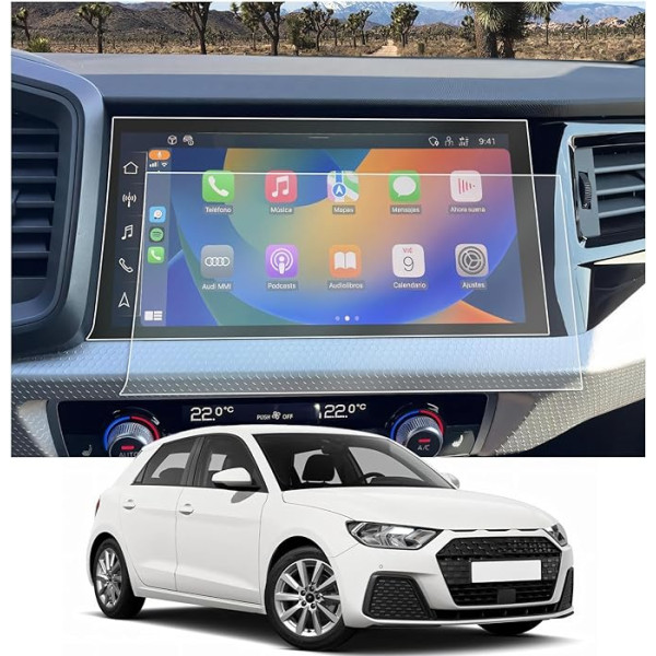 CDEFG Savietojams ar Audi A1 GB 2019-2023 2024, Navigācijas aizsargplēve A1 4H Scratch-Resistant 10,1 collu GPS ekrāna aizsargplēve Navigācijas plēve A1 Sportback Accessories Pack of 2