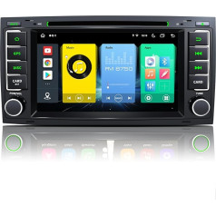 Autoradio VW T5 Multivan un VW Touareg, [Android-12 4GB + 64GB 2.0Ghz] CAWELL 7 collu HD Double DIN radio ar navigāciju/Bluetooth WiFi/GPS/RDS/USB/FM/CD/DVD/SD/RCA CarPlay