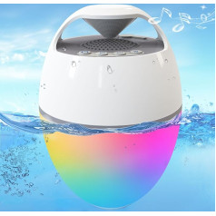 Tragbare Bluetooth Lautsprecher,Schwimmend Dusche Lautsprecher mit Bunte Lichter,IP68 wasserdicht Bluetooth Lautsprecher,360 ° Surround-Sound,Rich Bass,Freisprecheinrichtung Pool Lautsprecher für Spa