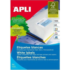 Apli 002698 - Pack 100 weiβe Etiketten für Drucker 210X297