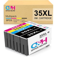 OFFICE HELPER 35XL Printer Cartridges Compatible with 35XL Ink Cartridges for Workforce Pro WF-4720DWF WF-4725DWF WF-4730DTWF WF-4740DTWF (35XL Multipack, 2 Black, 1 Cyan, 1 Magenta, 1 Yellow)