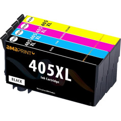 Amaprint XL kasetnes saderīgas ar Epson 405 405XL Piemērotas Workforce EC-C7000 WF-3800 WF-3820 WF-3825 WF-3825 WF-3830 WF-4800 WF-4820 WF-4825 WF-4830 WF-7800 WF-7835 WF-7840 WF-7840 WF-77 310 (4 tintes)