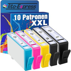 Tito-Express 10x printeru kasetnes XXL saderīgas ar HP364 tintes fotokoloni | Piemērots C5300 D7500 C5324 C5370 C6383 C5380 C5383 C6380 D5445 C6324 C5373 D5468 D55 460 C6300