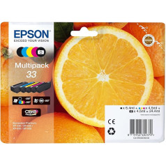 Epson T3337 Tinte, oranžā, Claria Premium, teksta un spīdīga fotoattēlu drukāšanai (5 krāsu iepakojums) (CYMK + Photo Black) 33