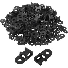 sourcing map 500 Stück Kabelbinder-Basis-Satteltyp-Halterung für Kabel, 20x9.7x5mm Drahtclips Organizer Halter Klemmen für elektronische Kabel, Schwarz 0,16